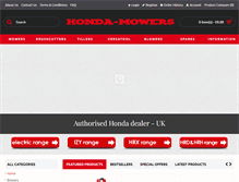 Tablet Screenshot of honda-mowers.com